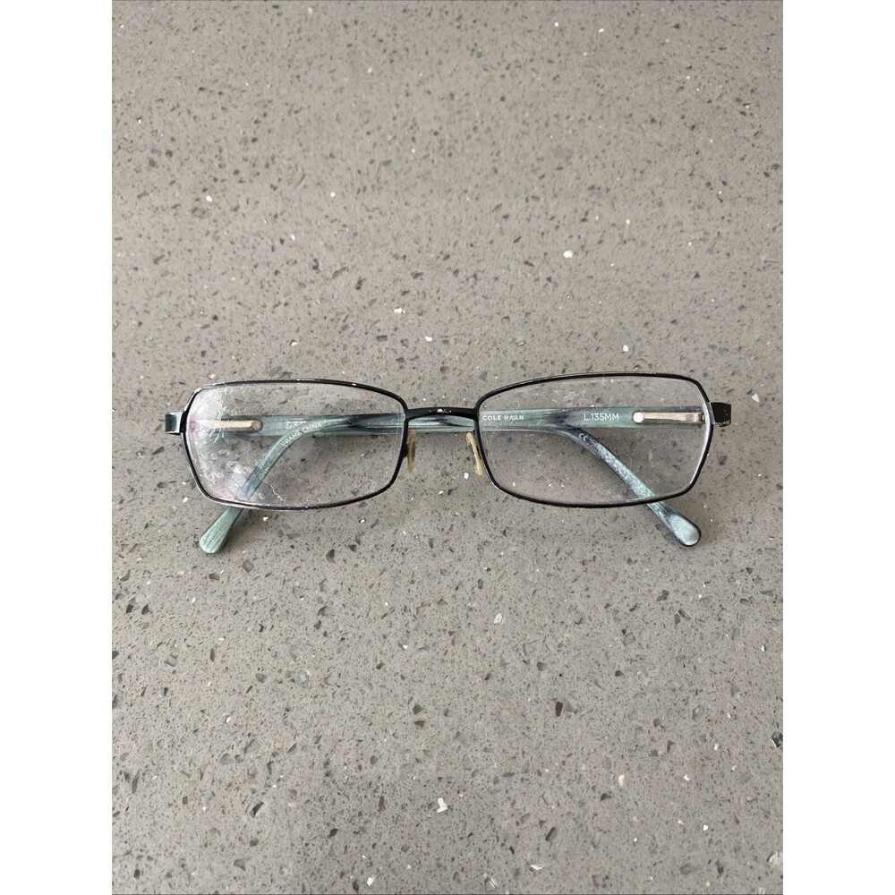 COLE HAAN CH1022 II Eyeglasses Frames ONLY 53-16-135 Black/Blue Teal Marble